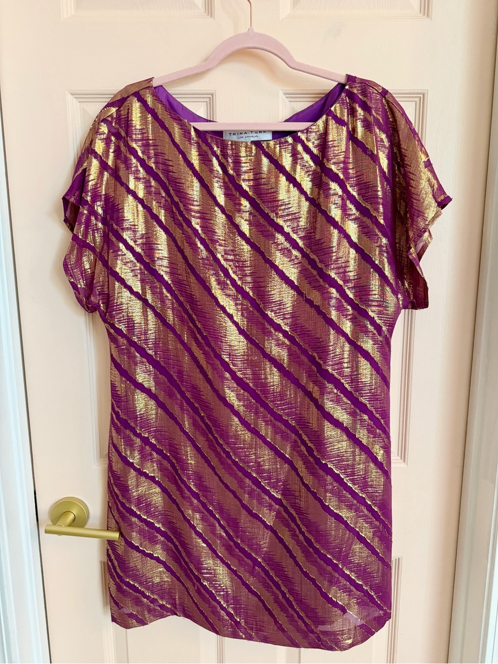 Purple and gold Trina Turk lightweight dress